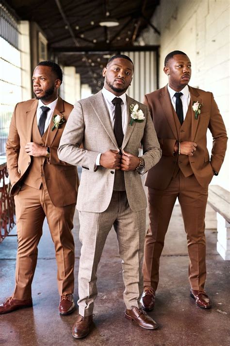 different shades of brown suits.